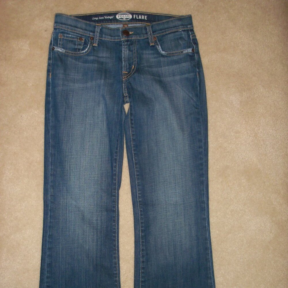Ladies Fossil Flare Jeans 28 Waist Retro
